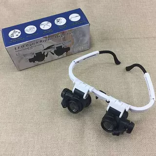 Zeblu 2022 8X/23X Double Eye LED โคมไฟแว่นขยายแว่นตาแว่นขยาย Loupe lu