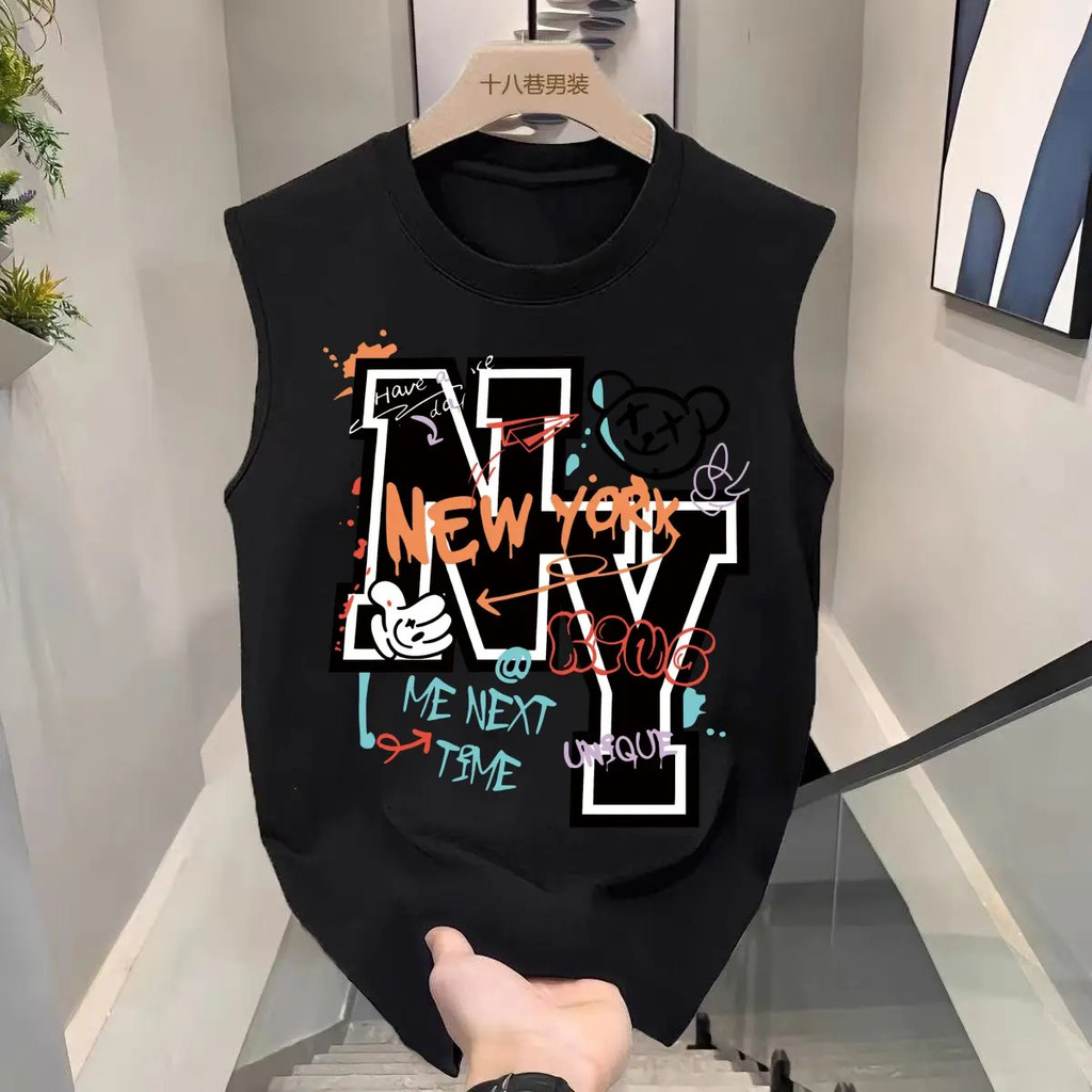 SZON เสื้อยืดคอกลมแขนกุด ลายสวยทรงเท่ รูปที่ 8