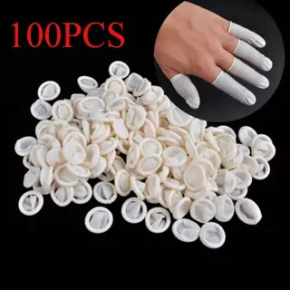 ESPOIR1 100PCS ฝาครอบนิ้วปลายนิ้วธรรมชาติป้องกันถุงมือยางยาง