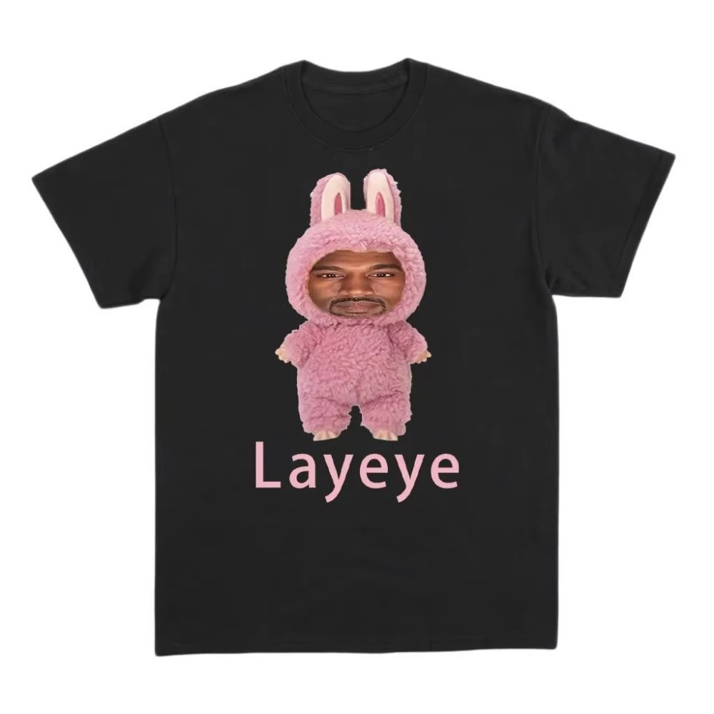 เสื้อยืดพิมพ์ลายกราฟิกสุดฮา รุ่น "Layeye" ปี 2026 ผ้าฝ้าย 100%, คอกลม, แขนสั้น ใส่ได้ทั้งชายและหญิง 