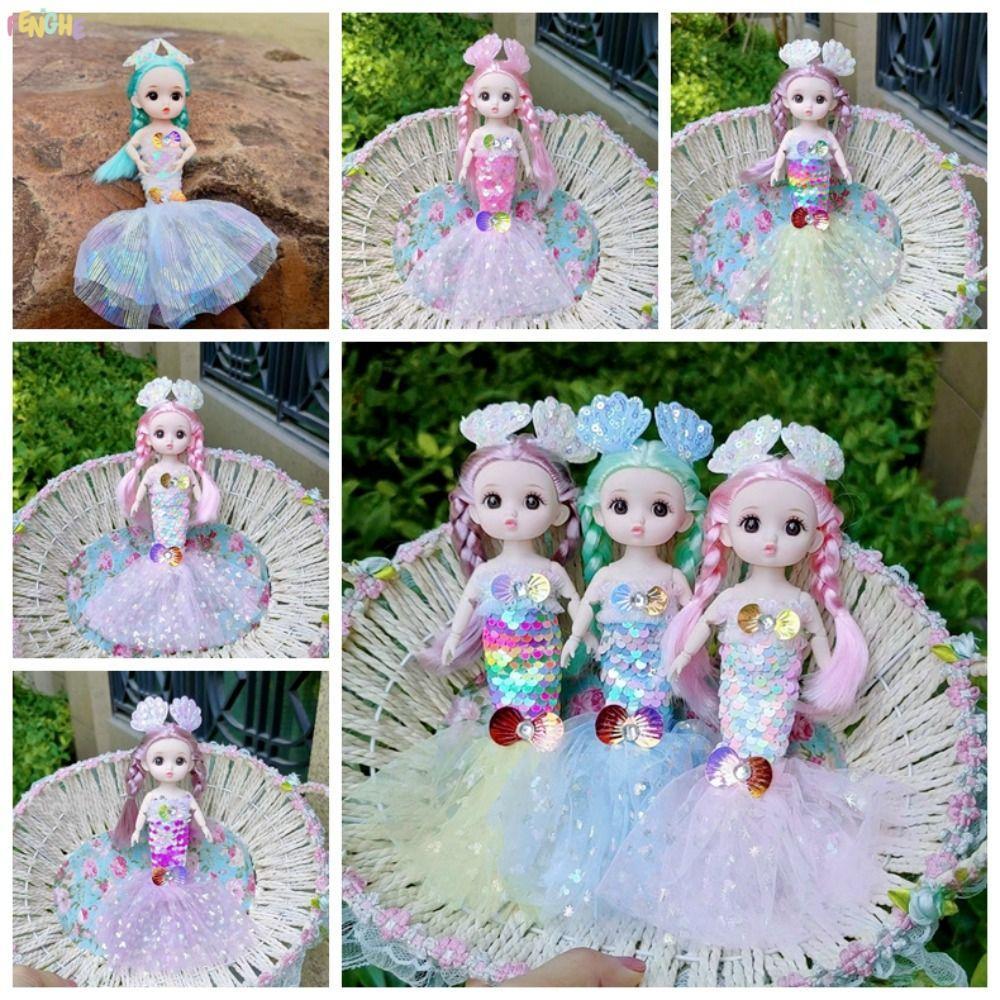 FENGHE Bjd ตุ๊กตานางเงือกของเล่น, BJD Mermaid Joint Movable Bjd Princess Mermaid ตุ๊กตา, ตุ๊กตาคอสเพ
