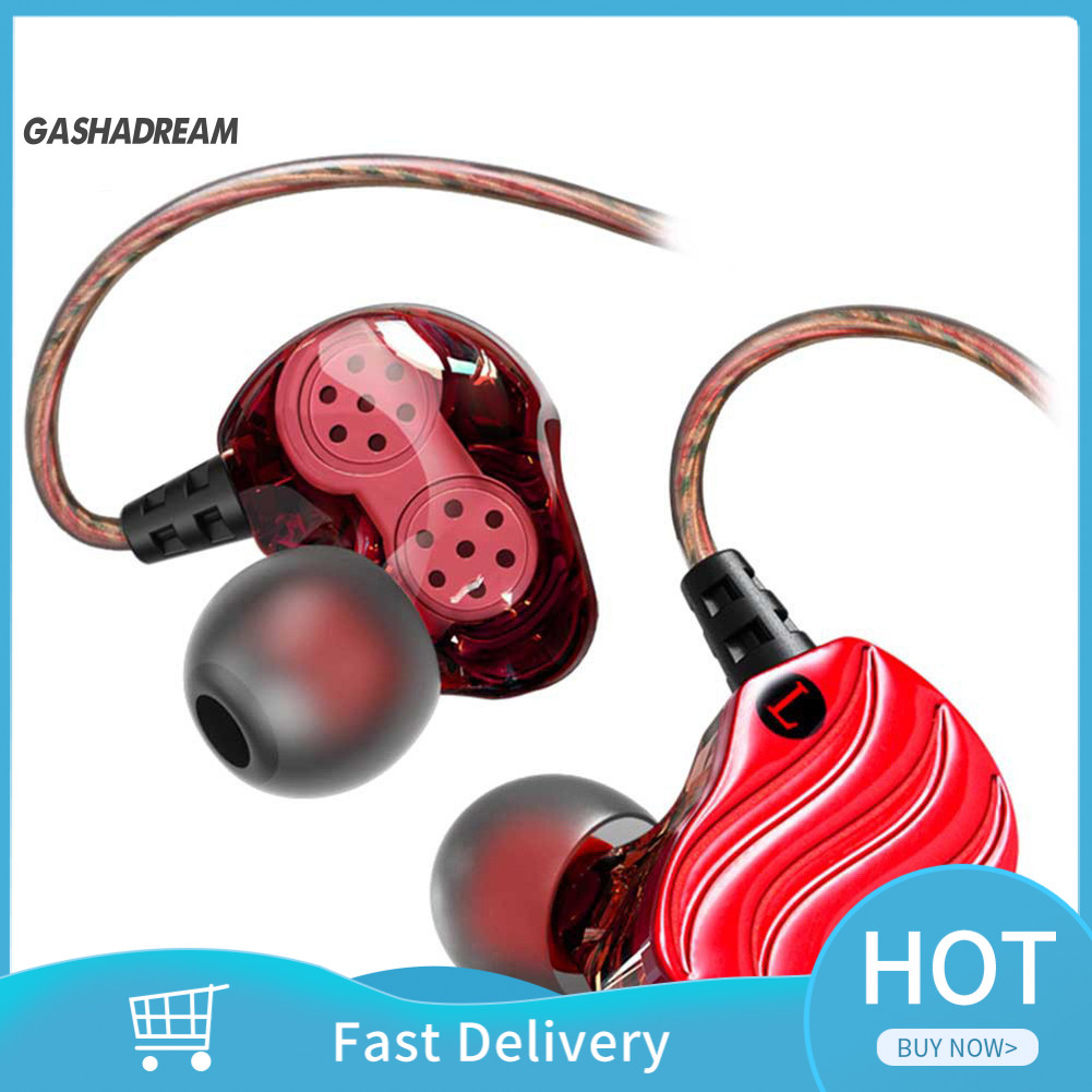 QKZ KD4 หูฟังชนิดใส่ในหูแบบมีสาย HiFi Dual Units หูฟังวิ่งกีฬาหูฟัง