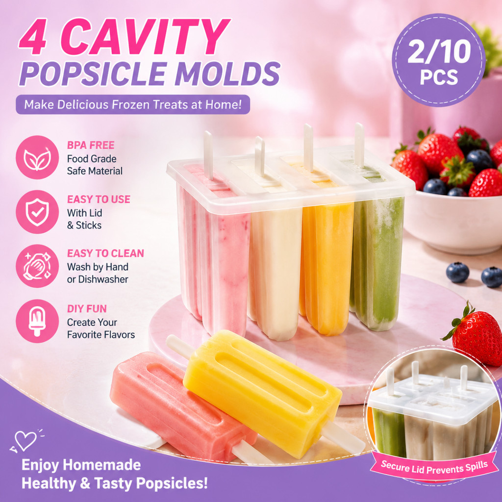 1/2/3PCS แม่พิมพ์ไอศกรีมแท่งพร้อมฝาปิด สำหรับเด็ก ๆ แม่พิมพ์ไอศกรีมน่ารัก ทำเองได้ง่าย ๆ【TH local】