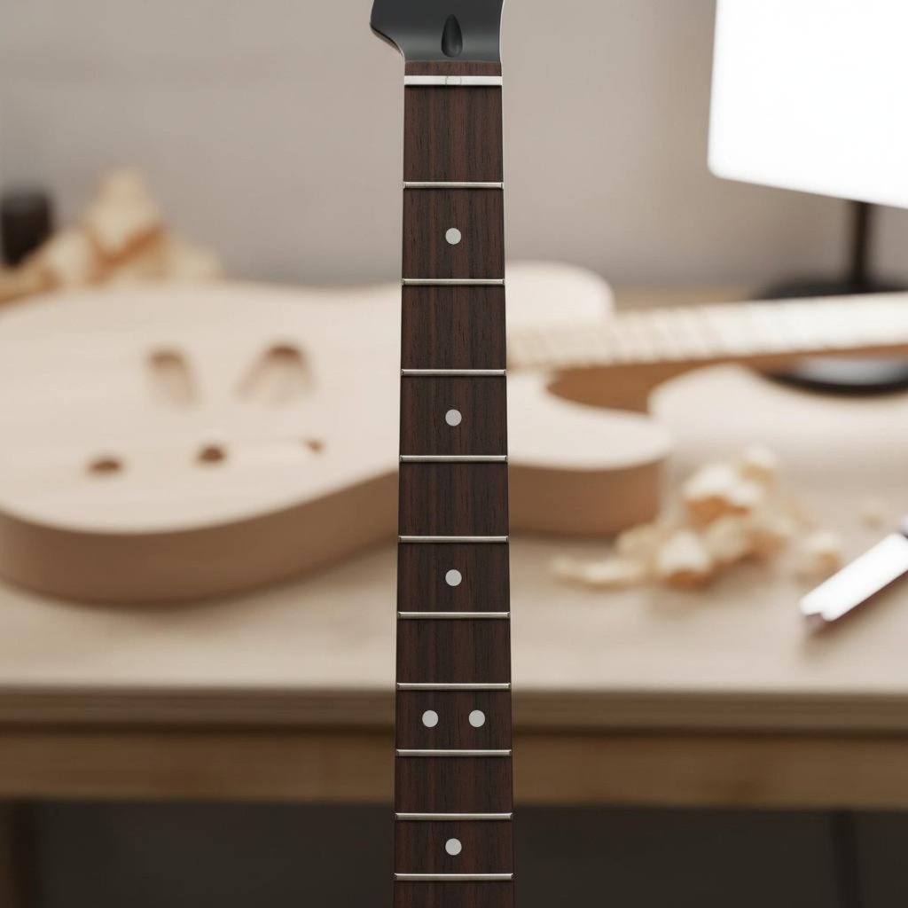 Dot Inlays Black Matte Traditional Design Neck 22 Fret Guitar Neck สําหรับผู้ใช้