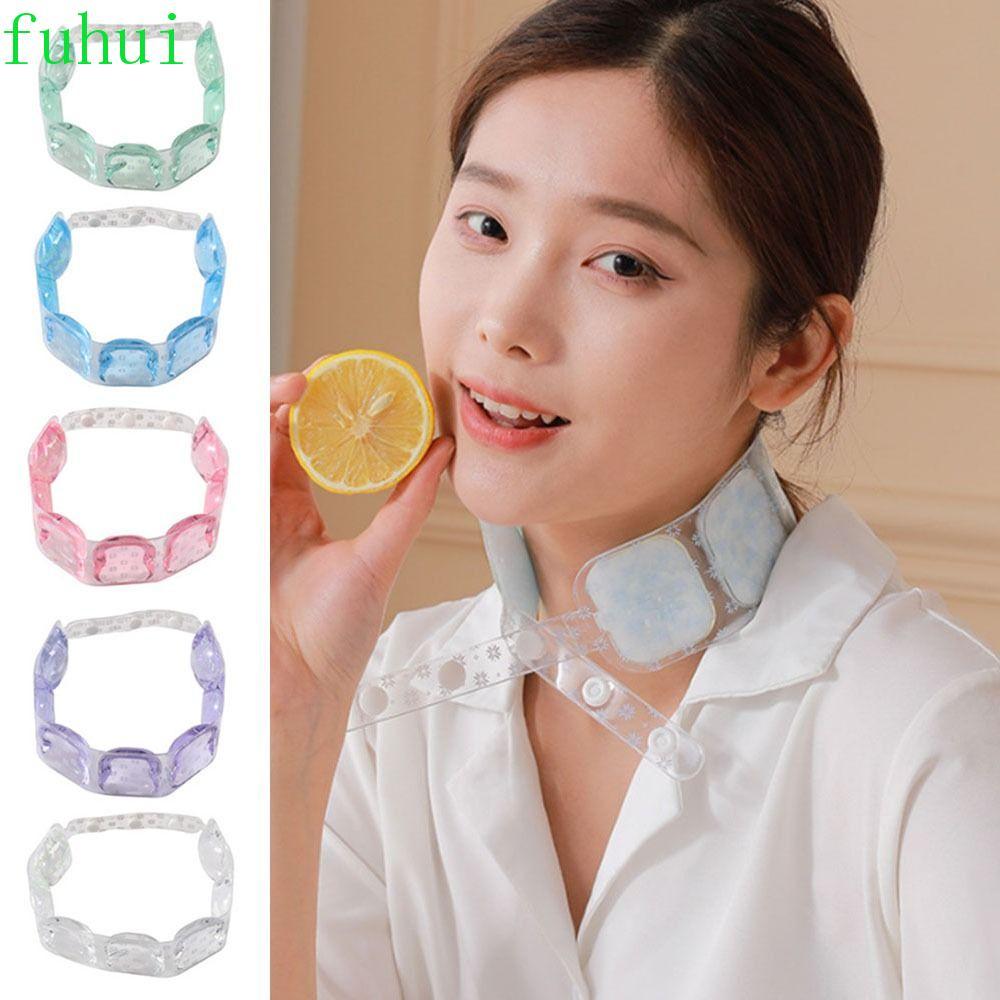 ฟูหุย ปลอกคอเก็บความเย็นคอ แบบพกพา 18/28 ℃ หมอนเบาะน้ําแข็ง, Freezable Summer Gadget แขวนคอ PCM เฟสเ