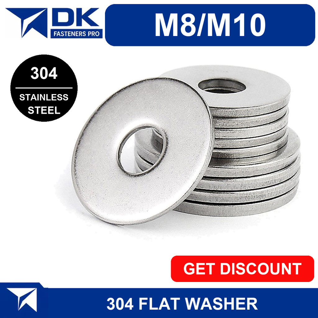 แหวนอีแปะ แหวนรอง น็อตสกรู สแตนเลส 304 M8 M10 / Flat Washer SUS304 DIN125 [BL]