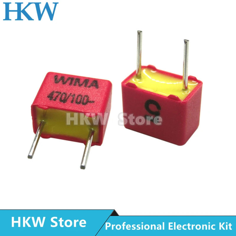 2PCS WIMA สีแดง FKP2 5 มม.ตัวเก็บประจุฟิล์ม Hi-Fi เสียง 33PF 47PF 220PF 330PF 470PF 680PF 1000PF 220
