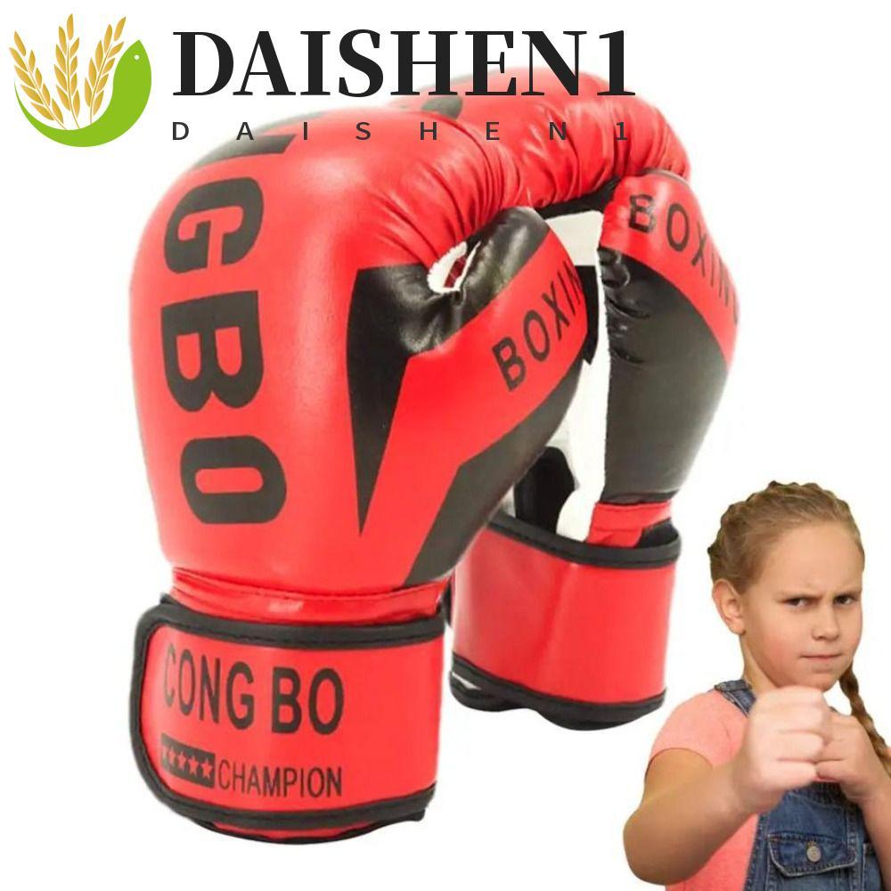 ดาISHEN1 หนังถุงมือมวย,หนัง PU ฟองน้ํา Padding เด็กถุงมือมวย,อุปกรณ์กีฬาป้องกัน Breathable หนา Kickboxing ถุงมือป้องกันการแข่งขัน
