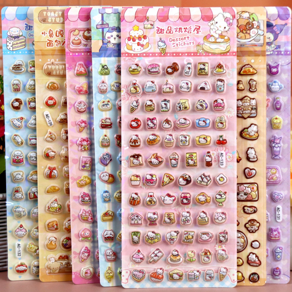 STARX 12 รูปแบบ Kawaii Animal 3D สติกเกอร์นูน | สติ๊กเกอร์ติดพองกระต่ายน่ารัก | สติ๊กเกอร์ตกแต่งของขวัญสําหรับเด็กสําหรับ DIY Journal | คาปิบาระ กระต่าย แมว คุโรมิ มายเมโลดี้
