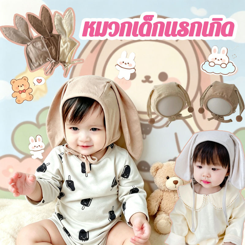 หมวกเด็กแรกเกิด หมวกถักไหมพรม ป้องกันหู ขนาดเล็ก กันลม กันหนาว ขนปุยนุ่ม เด็กผู้ชาย และเด็กผู้หญิง
