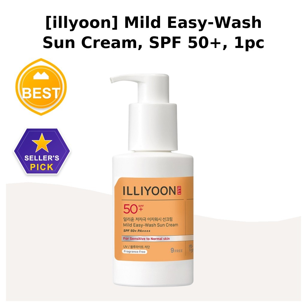 [illyoon] Mild Easy-Wash Sun Cream, SPF 50+, 1 ชิ้น / ครีมกันแดดเกาหลี SPF50 / สูตรอีซี่วอช