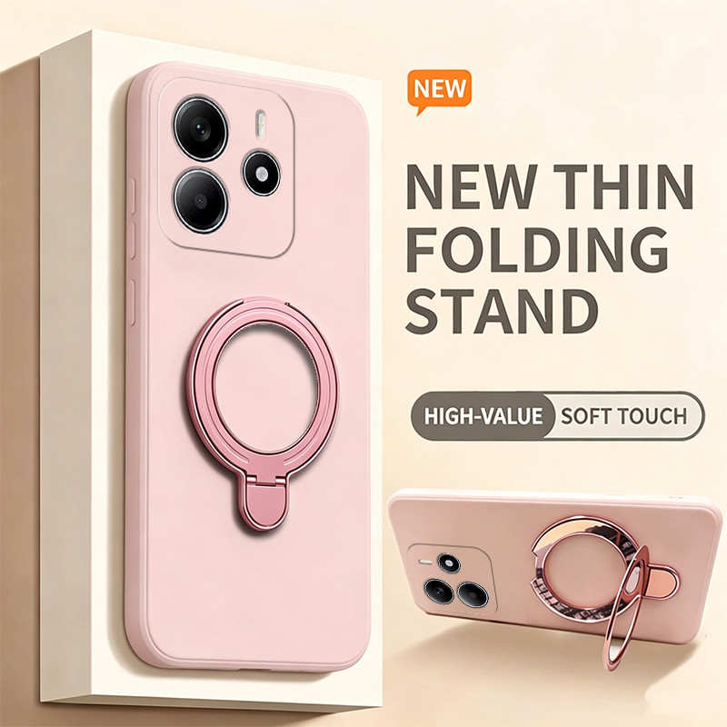 PBZZ สําหรับ REDMI NOTE 14 4G NOTE 14 PRO 5G เคสโทรศัพท์ความวิตกกังวล Softcase ซิลิโคนกันกระแทกใหม่ออกแบบความงามพร้อมผู้ถือสําหรับสาวน่ารักสีชมพู YTXUZJ1