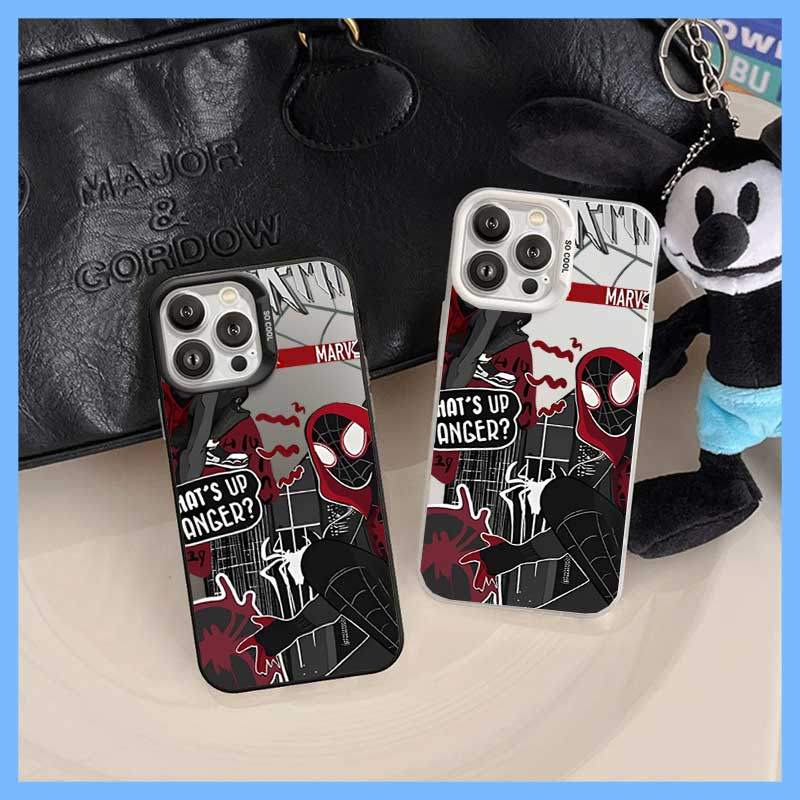 เคสมือถือลาย SpiderMan Miles Morales เท่ๆ พรีเมี่ยม ใช้ได้กับ iPhone16ProMax 15Plus 14 13 12 11 XR X