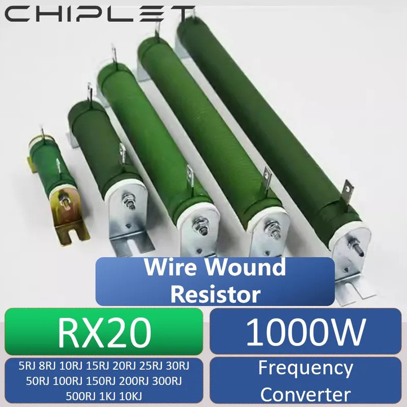 1pcs RX20 Flat Wound Fixed Wire Wound Resistor 1000W 1kw 60*430 มม.5R 10R 15R 20R 25R 30R 50R 100R 1