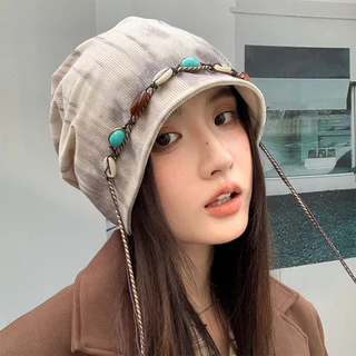 COD-⚡หมวกบีนนี่บางเบา ทรงสลุช ใส่แล้วหน้าเรียว ปอมปอมเก๋ๆ แฟชั่นเกาหลี ใส่ได้ทุกฤดู