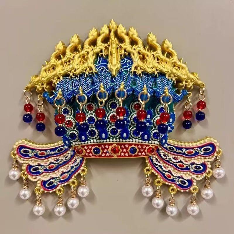 ขายร้อน National Expo Phoenix Crown ตู้เย็นแม่เหล็กโลหะ AR Filial Piety Queen Kowloon Jiufeng Palace
