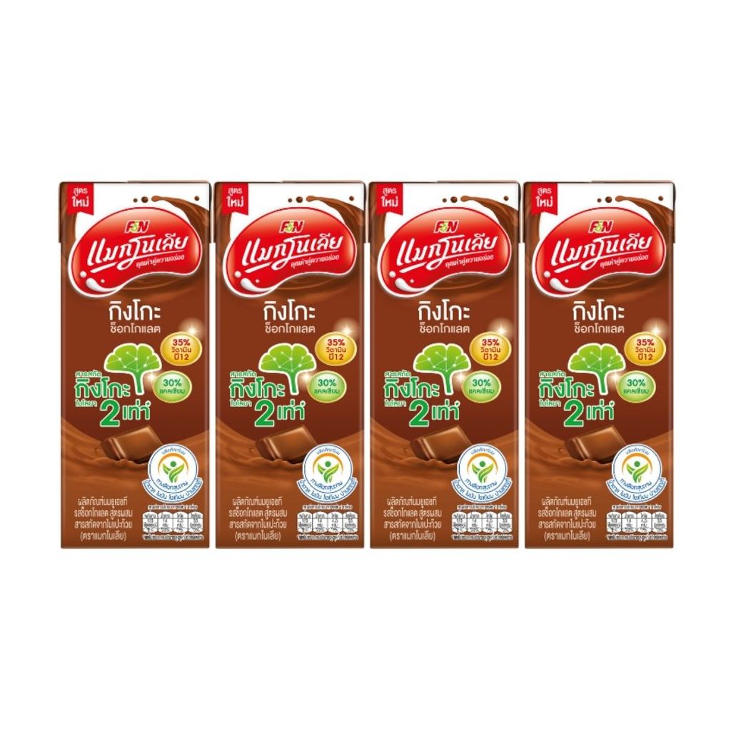 แมกโนเลีย กิงโกะ นมยูเอชทีรสช็อกโกแล็ต Magnolia Ginkgo UHT Milk Chocolate 180ml.