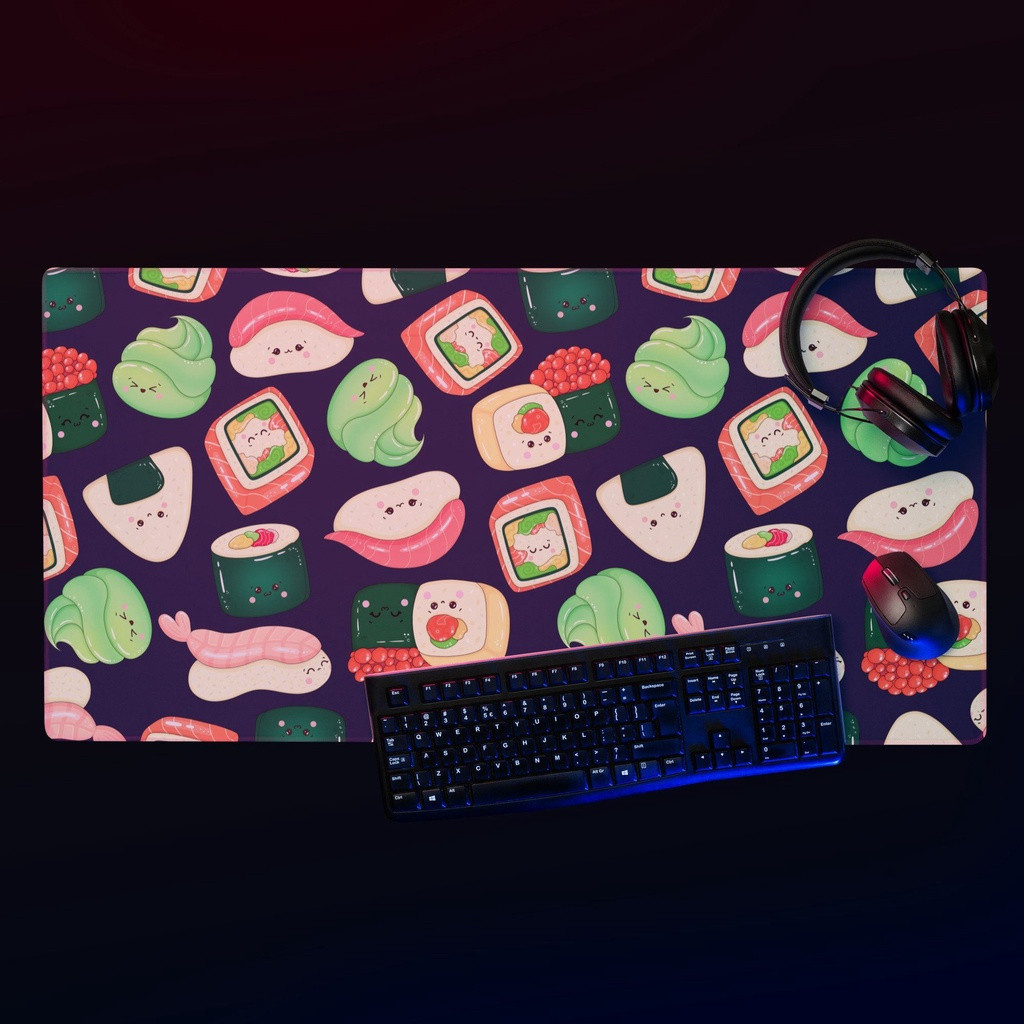 Kawaii Mousepad แผ่นรองเมาส์สําหรับเล่นเกมน่ารัก Mousepad ขนาดใหญ่ XL Mousepad GAMING โต๊ะ Pad Custom Mousepad ซูชิ Mousepad สามีของขวัญ-acb321