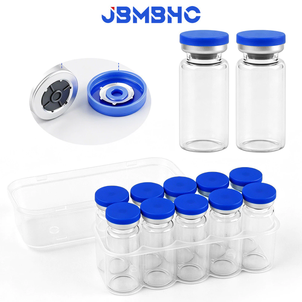 10/20PCS Sealed Vials ขวดแก้วโปร่งใส 3/5/7/10ml พร้อมกล่องเก็บโปร่งใส