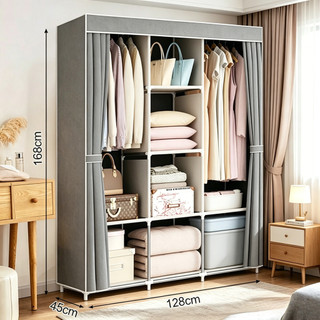 Dustproof Zipper Wardrobe High Quality Durable Wardrobe Clothes Closet Cabinet Storage Organizer COD