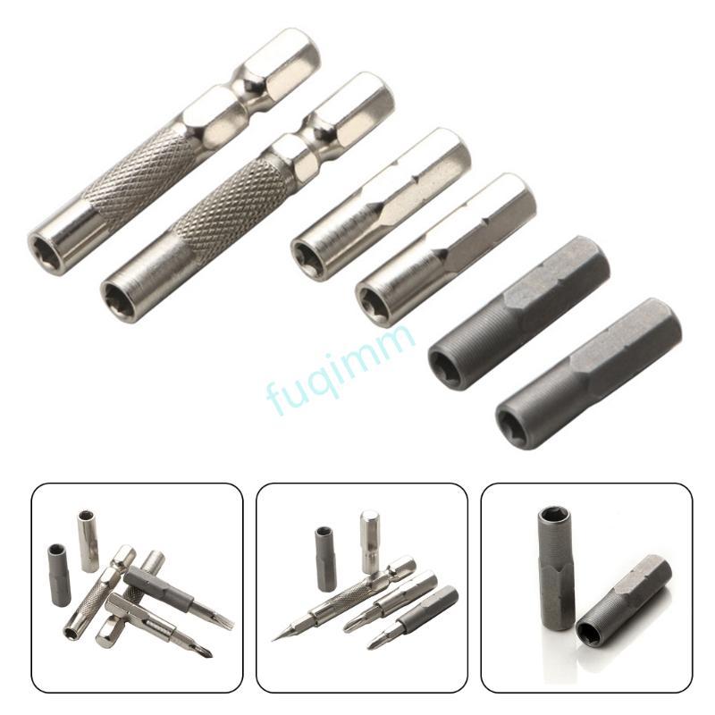 2Pcs Magnetic Socket Adapter 6.35mm to 4mm Bit 1/4Inch Screwdriver Bit Adapter