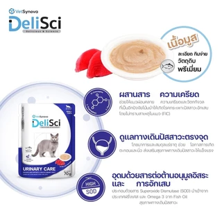 DeliSci [12 ซอง] อาหารเนื้อมูส สำหรับแมว สูตร Complete and Balanced ขนาด 70-80 กรัม
