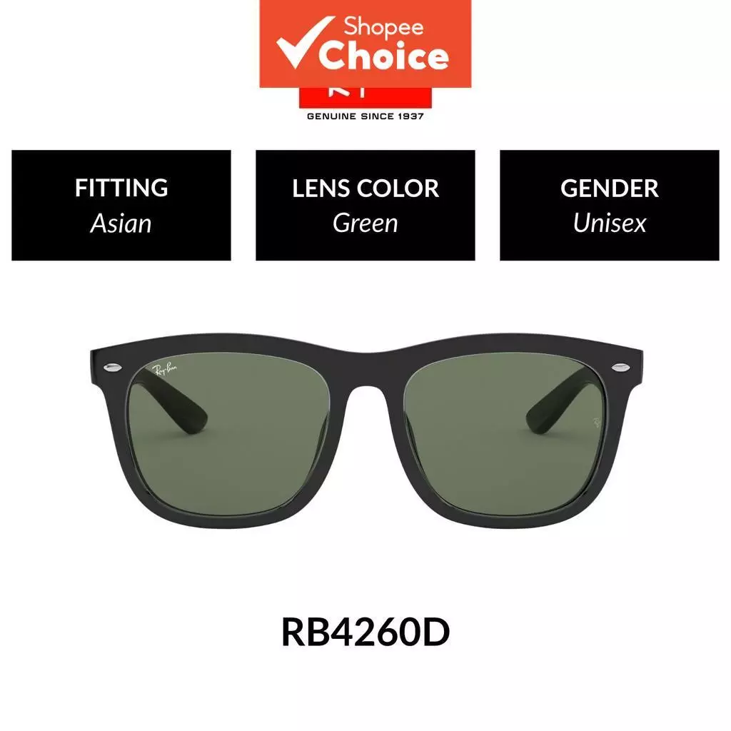 Ray-ban Rb4260d 601/71 Size 57 แว่นกันแดดป้องกันรังสียูวี