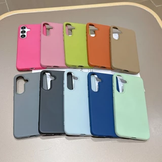 เคสเรียบหรูซิลิโคนเหลว Samsung S25 S24 FE A17 A37 A57 กันลายนิ้วมือกันกระแทก