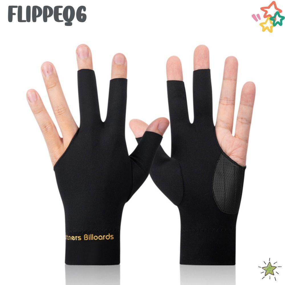 FLIPPEQ6 ถุงมือบิลเลียด, ถุงมือสนุ๊กเกอร์ยืดหยุ่นระบายอากาศ, กันลื่นสามนิ้วอุปกรณ์ออกกําลังกายถุงมือฝึกบิลเลียด