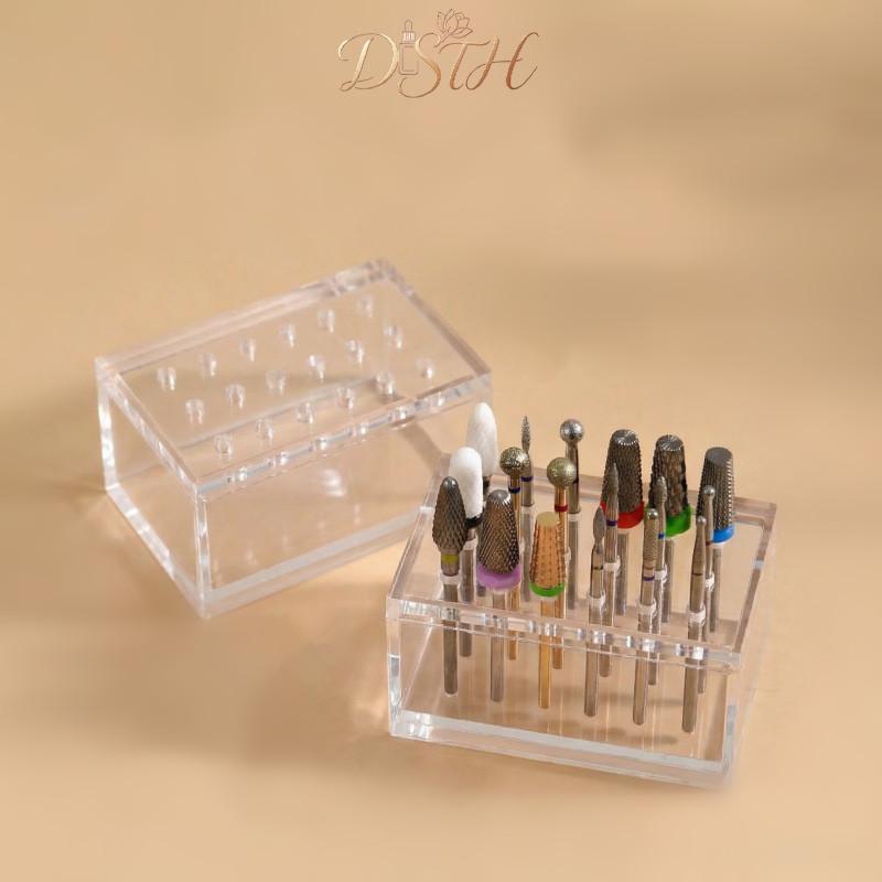 DSTH เล็บเจาะ Bits Holder Multifunctional Storage Board เรียบร้อยสําหรับ Home Nail Art Workstation HOT