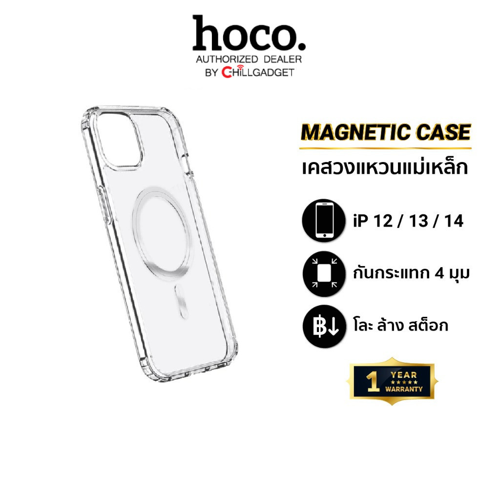 Case Magnetic เคสใส TPU แบบแม่เหล็ก หนา 1.5 มม. สำหรับ Phone 12/13/14 *โละล้างสต๊อก*