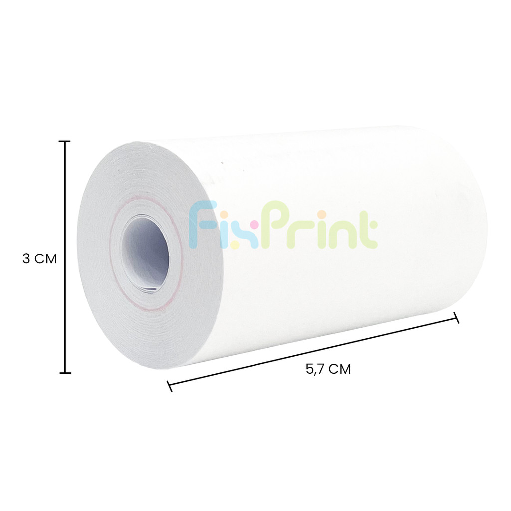 FixPrint กระดาษความร้อนกระดาษแคชเชียร์ 57 x 30 / 57x30 / 58 x 30 / 58x30 มม. ธรรมดาต่อ 1 สีดํา