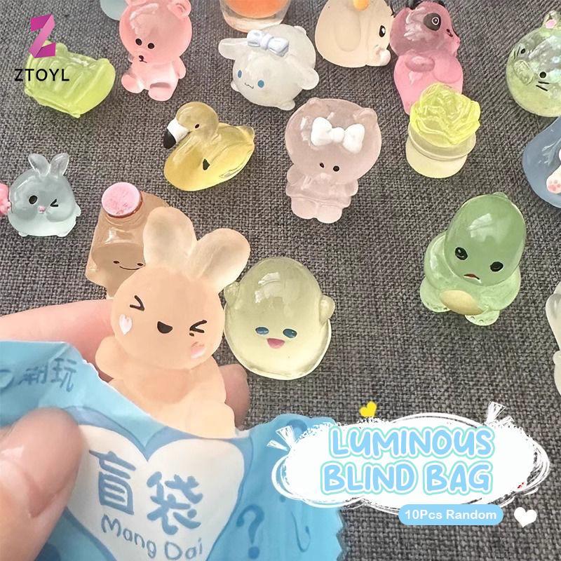 [ZTO-t] 10 ชิ้นน่ารักมินิจําลองสัตว์รุ่นกล่องตาบอดของเล่น Action Surprise ตุ๊กตาตัวเลขปลอม Candy Guess กระเป๋าตาบอดสําหรับของขวัญเด็ก