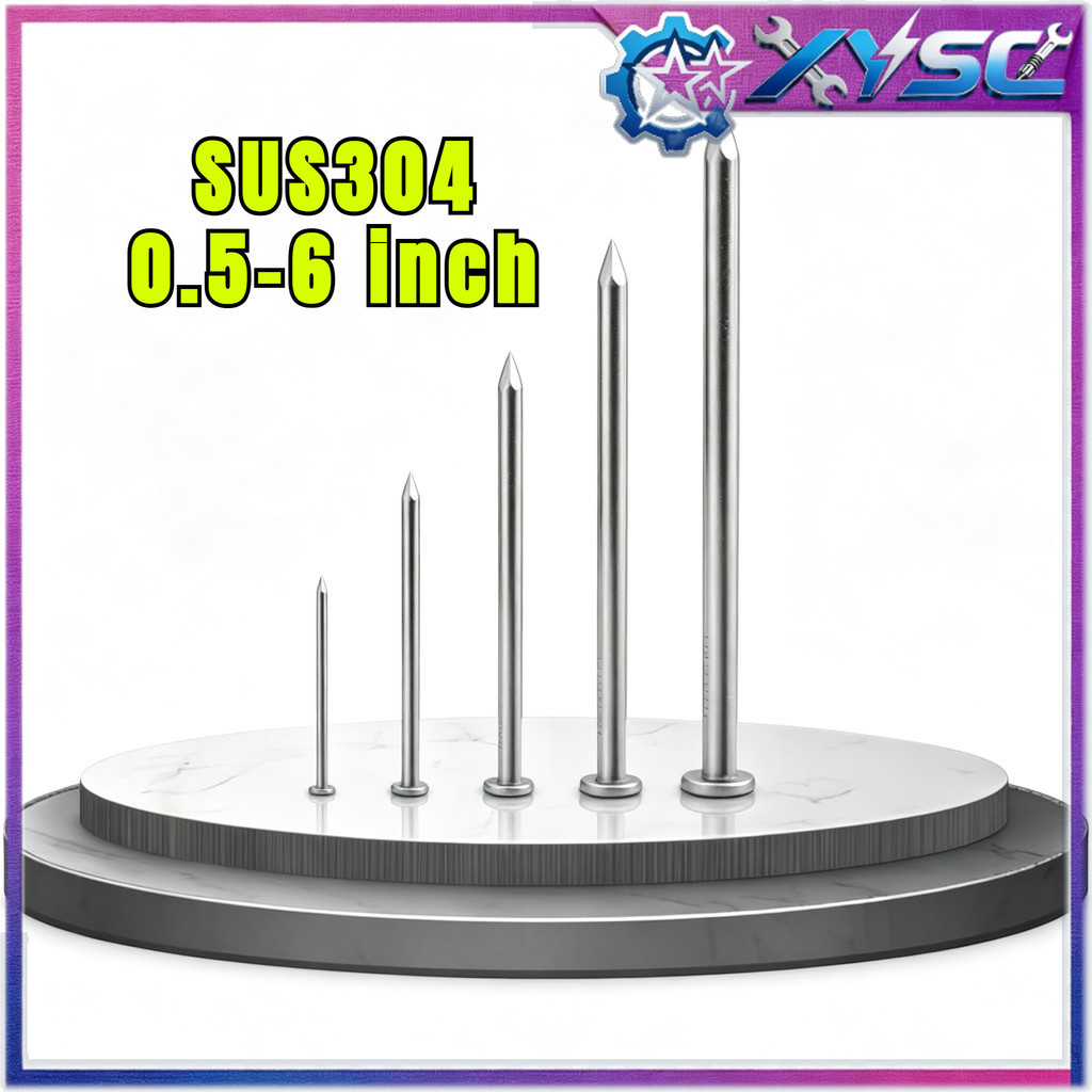 ตะปู ตะปูตอก ตะปูตอกปูน ตีผนังปูน มี แข็งพิเศษ 304 / 304 Stainless Steel Round Head Common Nails 0.5-6นิ้ว ชม.8-เอ็กซ์ซี5