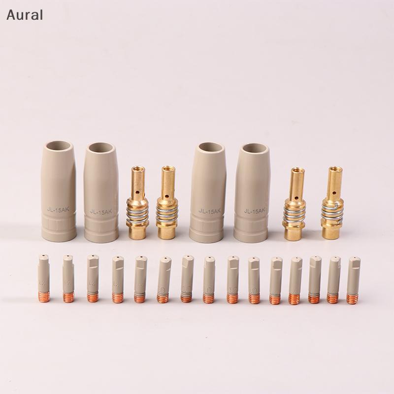 Aural 9 ชิ้น 0.8/1.0/1.2 มิลลิเมตร MIG ไฟฉายแก๊สหัวฉีด Tip Holder ชิ้นส่วนป้องกัน 15AK ไฟฉายเชื่อมใหม่เคลือบป้องกันหัวฉีด al