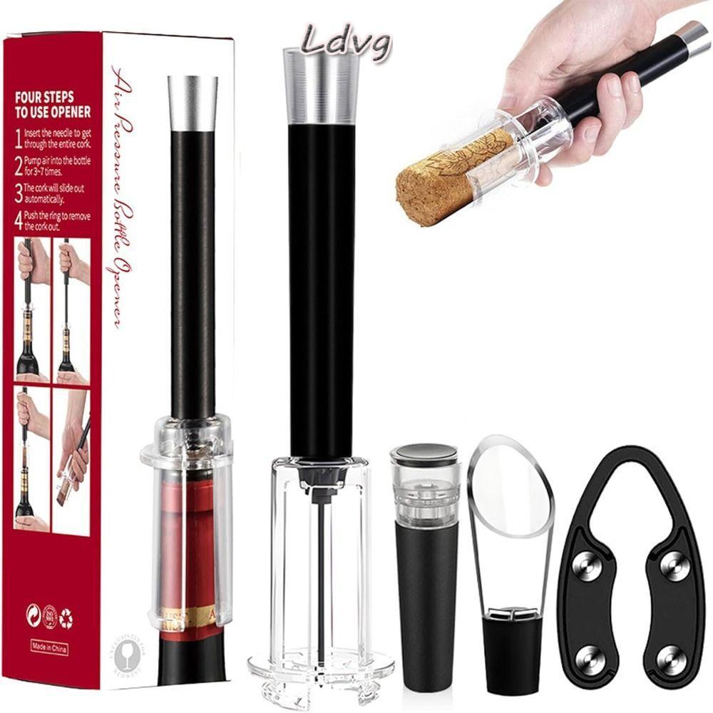 LDVG Air Pressure Drink Opener, Bar Accessories Aluminium Alloy Drink Bottle Opener Set, ABS Kitchen Gadgets Air Pump Cork Remover