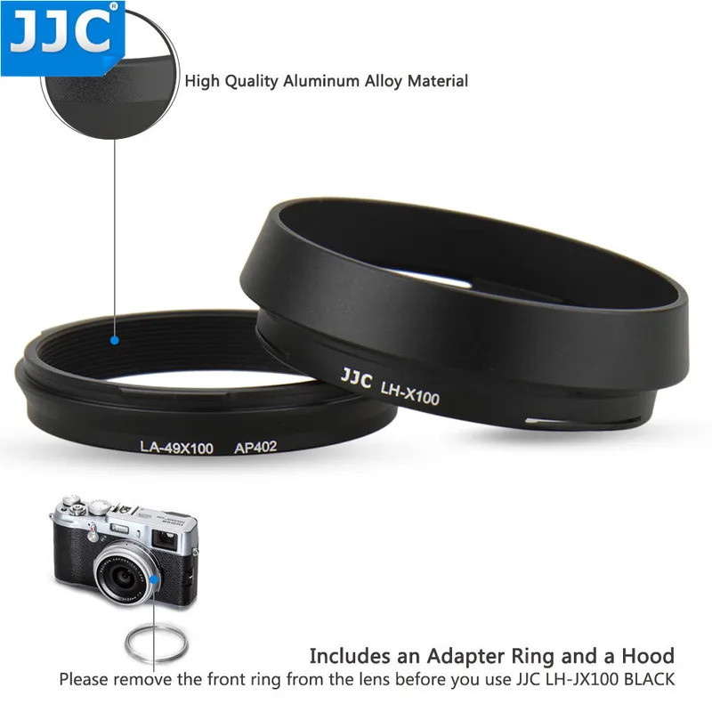 JJC 49 มม.เลนส์โลหะสําหรับ Fujifilm X100VI X100V X100F X100T X100S X100 X70 เปลี่ยน Fujifilm LH-X100