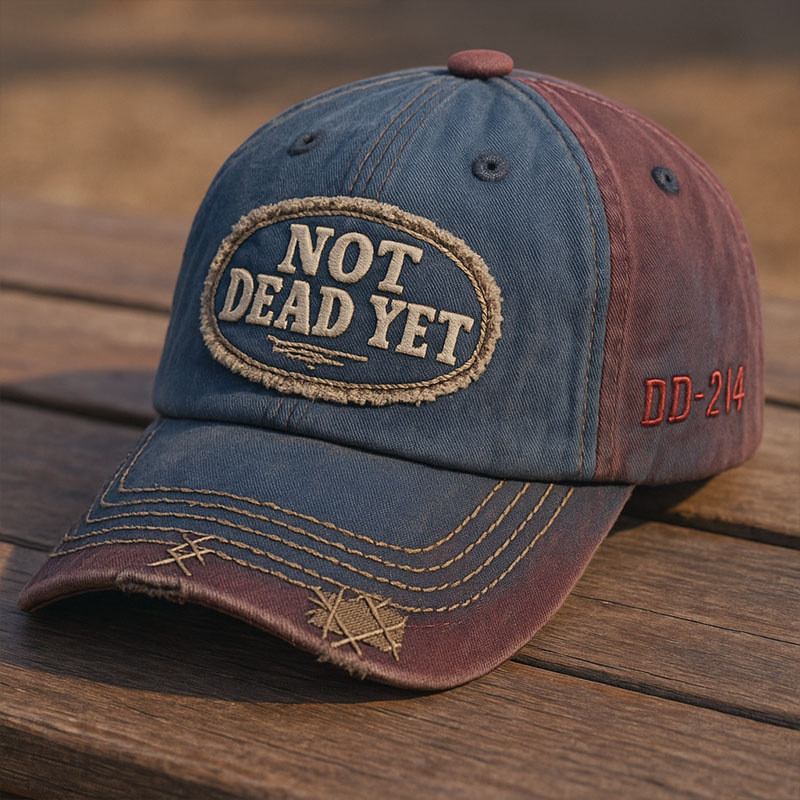 สินค้าใหม่ NOT DEAD YET หมวกปักชาย DD-214 หมวกเบสบอลกันแดดย้อนยุคขายดี