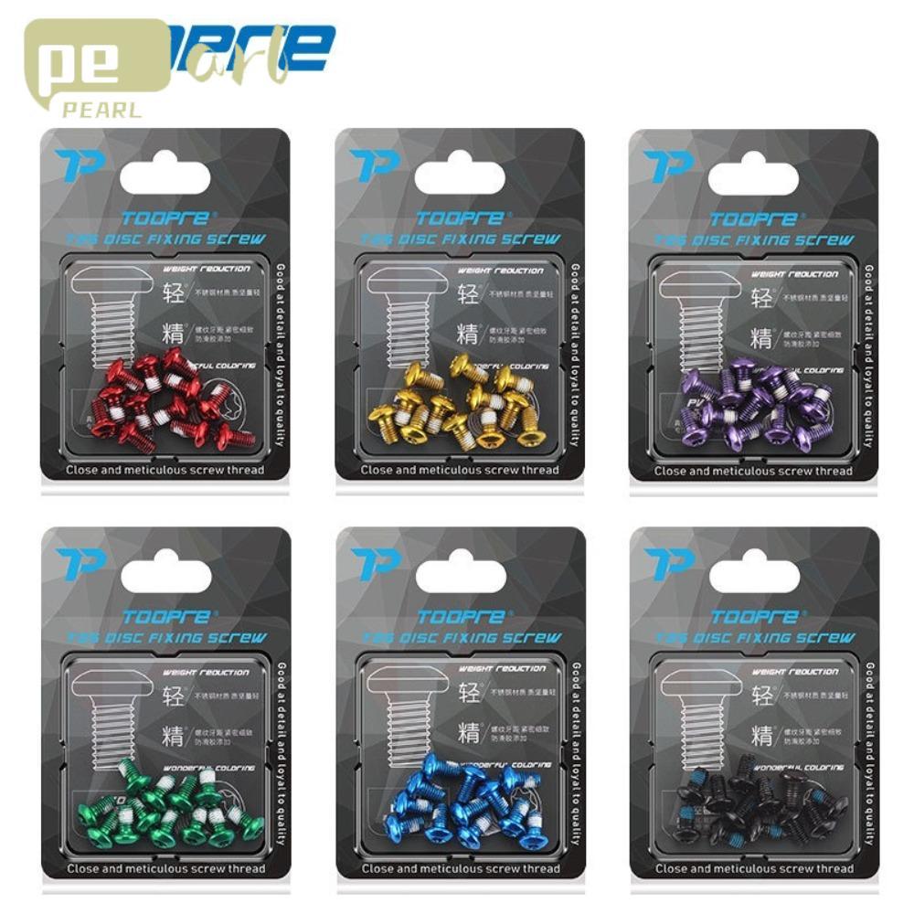 PEARLTH 12 ชิ้นสกรูโรเตอร์จักรยาน, TOOPRE M5*10 จักรยานดิสก์เบรกโรเตอร์ Bolt, T25 MTB จักรยานสแตนเลสจักรยานดิสก์เบรกสกรูสําหรับถนนขี่ท่องเที่ยว