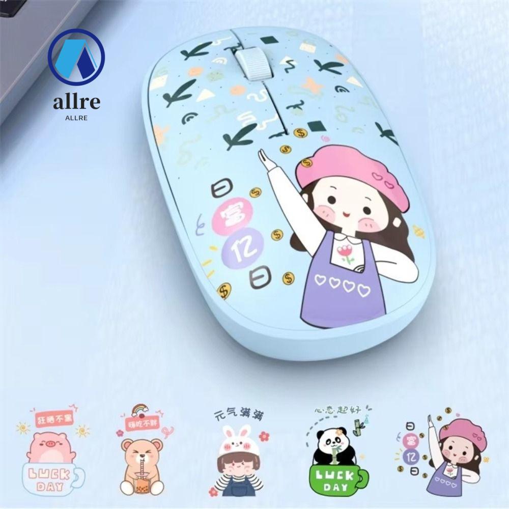 เมาส์ไร้สาย ALLRE, เมาส์บลูทูธเงียบ 2.4Ghz, โรงเรียนเมาส์คอมพิวเตอร์ขนาดเล็ก Bluetooth 5.0 ของขวัญคุณภาพสูง