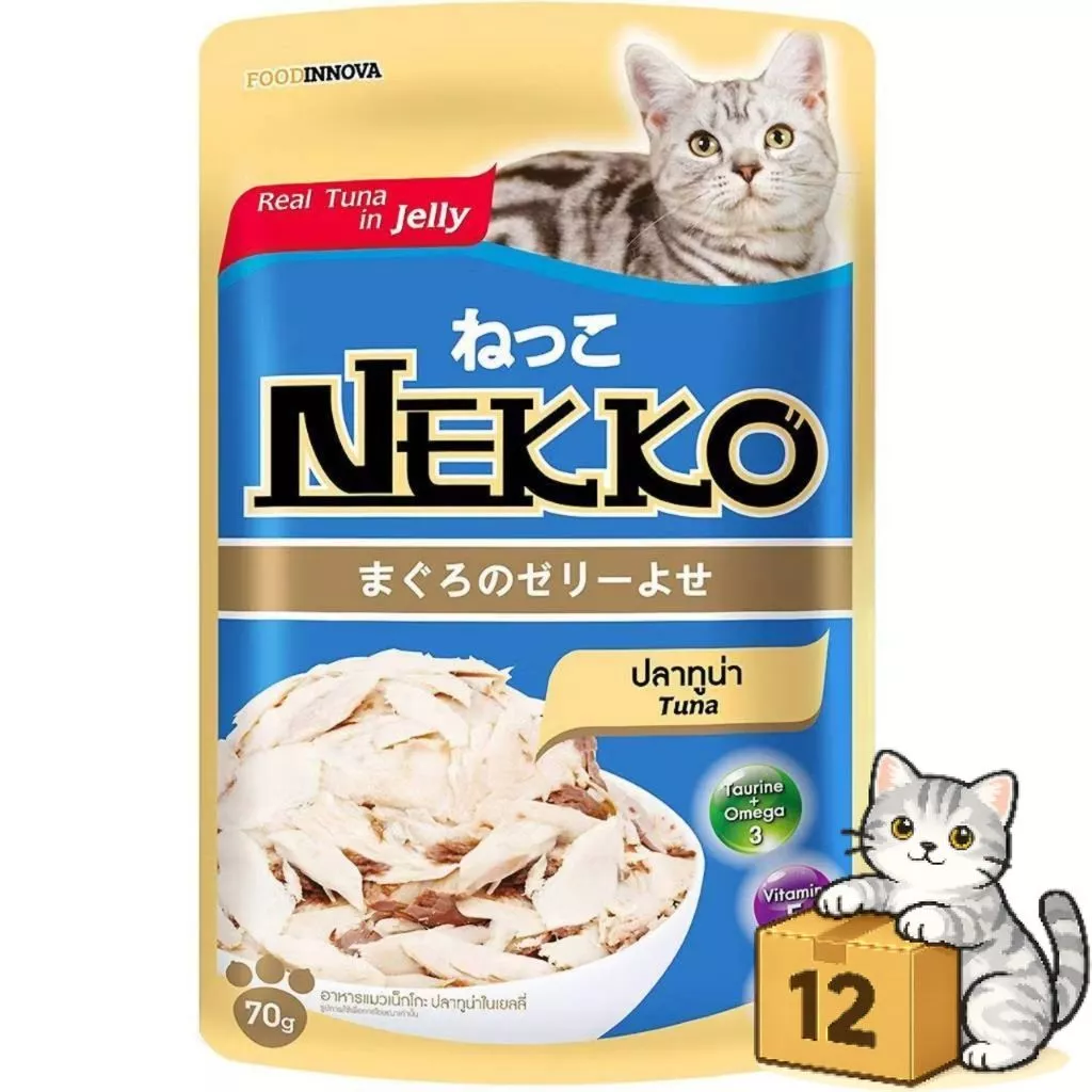 Nekko อาหารเปียกแมว 12ซอง เนื้อทูน่าแท้ ไม่ผสมเนื้อเทียม thumbnail 7