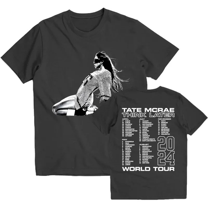 เสื้อยืดพิมพ์ลาย Tate McRae สไตล์ฮาราจูกุ