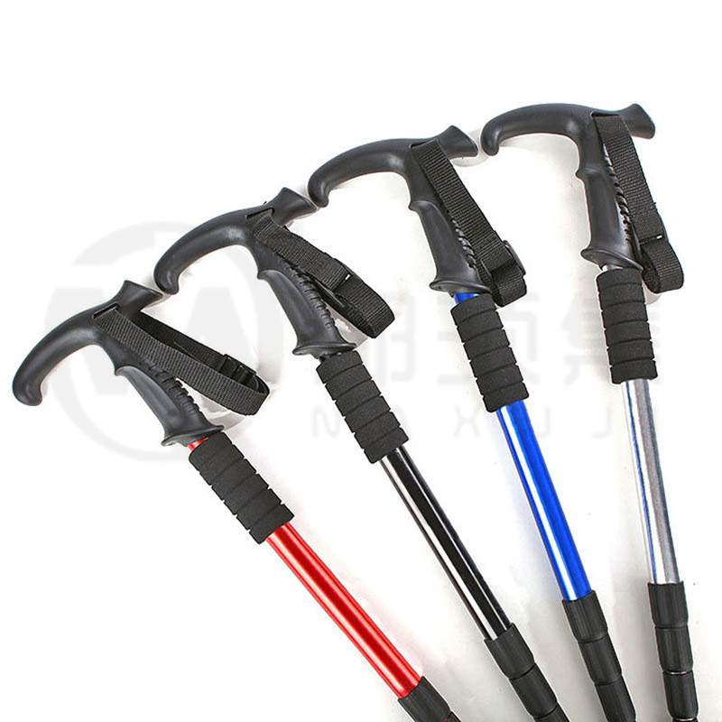 อลูมิเนียมอัลลอยด์ Trekking Pole Ultra-Light Trekking Pole Telescopic Trekking Pole Anti-Sli