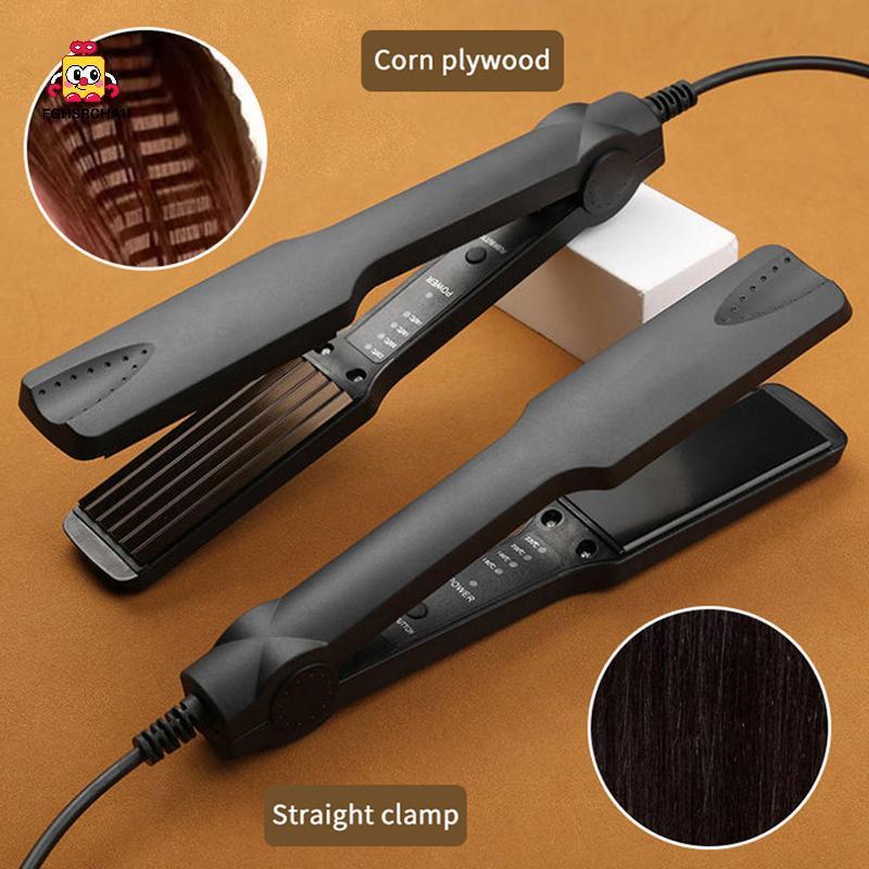 FG Professional 2 in 1 เซรามิคผม Straightener Curler อุณหภูมิปรับ Crimper ความร้อนอย่างรวดเร็วสําหรับ Salon และ Home จัดแต่งทรงผม HS