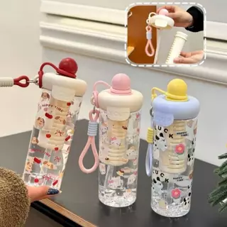 แก้วน้ำน่ารักสำหรับนักศึกษา แก้วหลอดพกพา ความจุขนาดใหญ่ 650ml กันน้ำกันรั่ว ✅ส่งฟรี