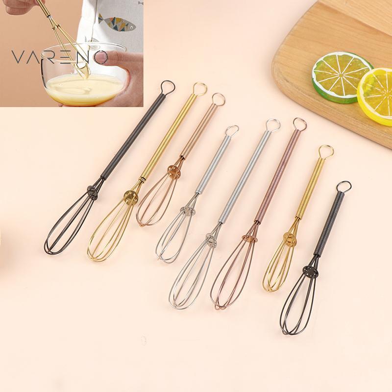 Vareno มินิสแตนเลสตีไข่ Wisk คู่มือบอลลูนลวดปัดนม