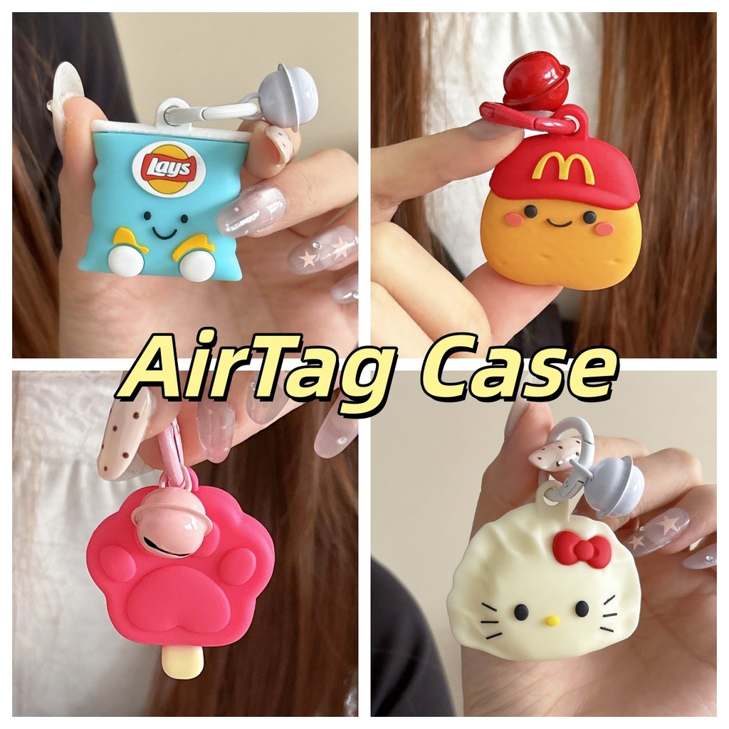 เคสป้องกันป้องกันการตกแบบนิ่มการ์ตูนพร้อมพวงกุญแจสําหรับ แอปเปิล แท็กอากาศ 2026 ดีไซน์น่ารักใหม่สําหรับเด็กผู้ชายผู้หญิง