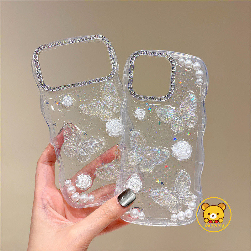 Glitter Butterflies สําหรับ Redmi หมายเหตุ 15 14 13 Pro Plus K90 Pro Max K80 Turbo 4 Pro A4 15C 15R 