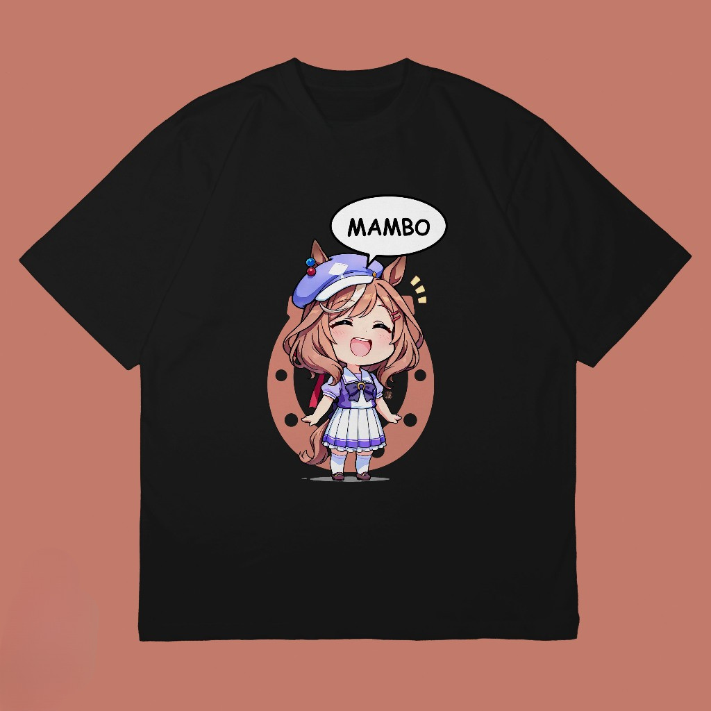 เสื้อยืดลายการ์ตูนมังงะเรื่อง Uma Musume Maiden Poetry Theatre (MAMBO) มีให้เลือกสีดำและสีขาว สินค้า