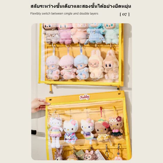 ถุงแขวนเก็บ LABUBU กันฝุ่น ผ้าเฟลต แขวนผนัง เก็บตุ๊กตา ฟิกเกอร์ โปร่งแสง แสดงผล อเนกประสงค์